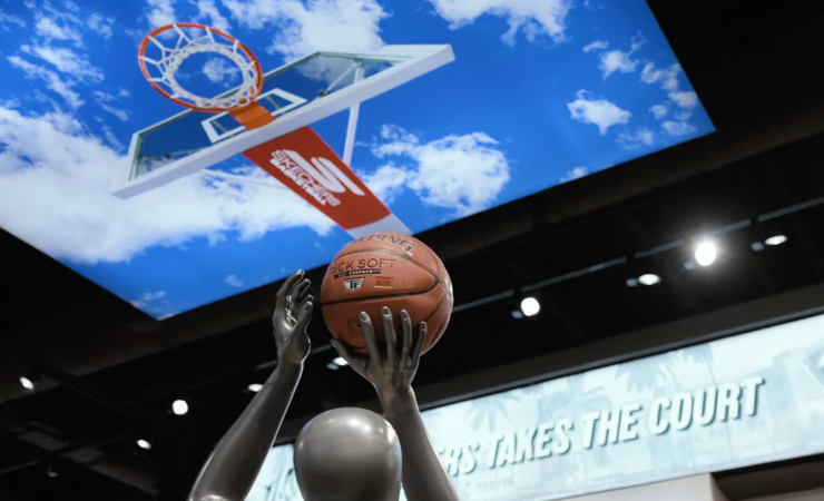 An overhead lightbox installation for Skechers