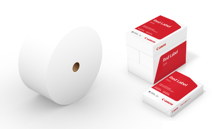 Canon Red Label Zero FSC is available in rolls and cut sheets