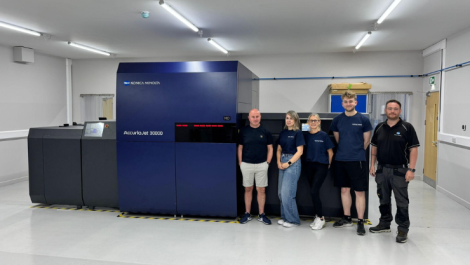 From left - Jamie Gilbert, Neringa Newton, Joanne Bryan, Tommy Jenkins - from Hickling & Squires; and Jak Defty, from Konica Minolta Business Solutions