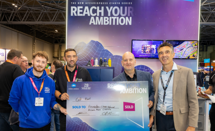 L-R Jordan Perry and Craig Dobbs from GD Print, with Jon Hiscock and Mark Ash of Konica Minolta