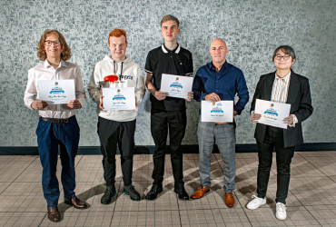 Other winners (from left) – Riley MacRae Duffy, Logan Van Beuge, Aidan Rogan, Steven McKnight, Ines Hiu Wai Law