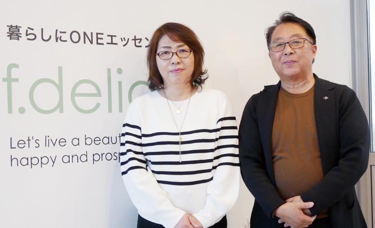 Representative Director Akiko Fushiki (left) and Senior Managing Director Eijiro Fushiki (right)
