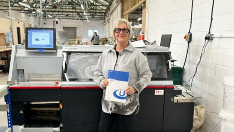 Sue Preugschat, Birtwells company secretary, with the Horizon BQ-300 iCE