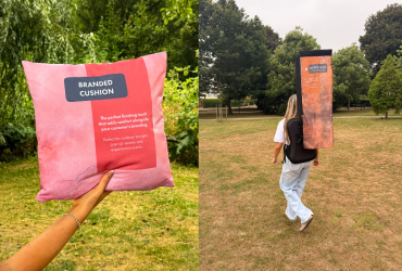 The Branded Cushion and Backpack Flag