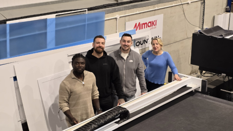 The Mountain Print Team - Left to Right Oluwaseun Adeleke, Steve Batting, Darrell Mountain, Steph Hopkins