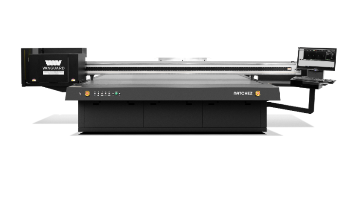 The Vanguard Natchez flatbed printer