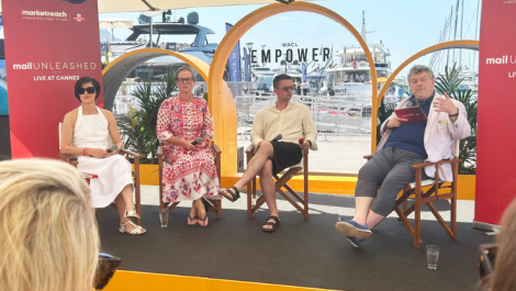 The inaugural Mail Unleashed LIVE panel with (from left) Claire Sadler of the British Heart Foundation, Kate Mackie of EY, Andrew Tindall of System1, and Rory Sutherland of Ogilvy Consulting