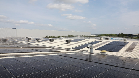 The solar array at Route 1's Unit A location