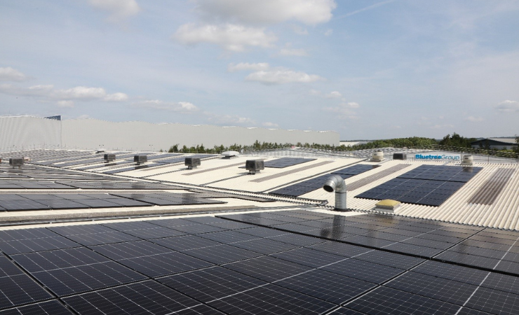 The solar array at Route 1's Unit A location