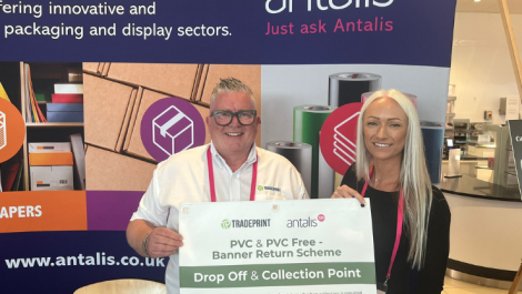 Tradeprint's Anthony Rowell with Katie Farr from Antalis