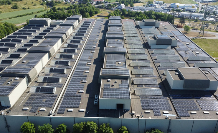 Photovoltaic array at the Heidelberg site in Amstetten, Austria